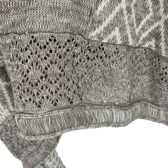 Paper Crane Tan & Aztec Waterfall Cardigan Sweater Small - Picture 10 of 15